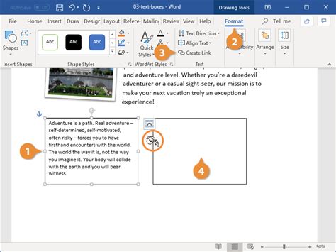 how to insert text box in word online