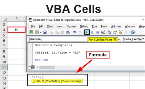 how to insert text in excel cell using vba