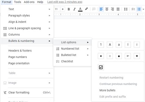 how to insert tick on google docs