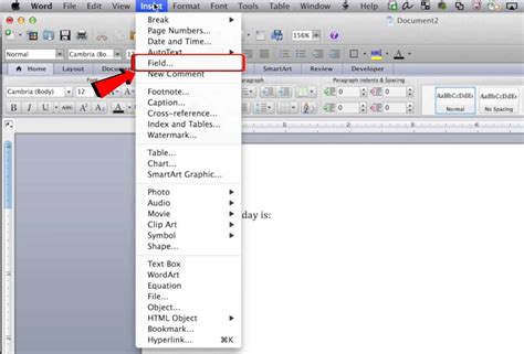 how to insert title document property in word