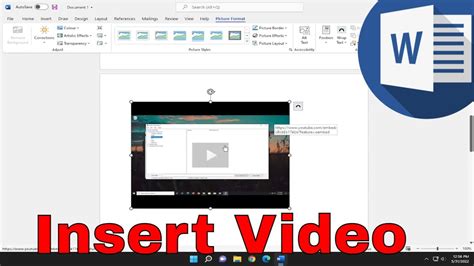how to insert video in word from device