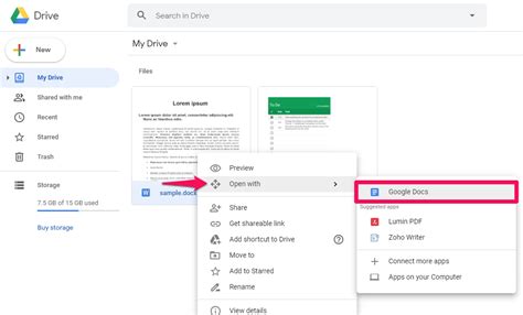 how to insert word document in google docs
