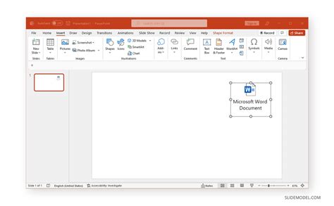 how to insert word document link in powerpoint