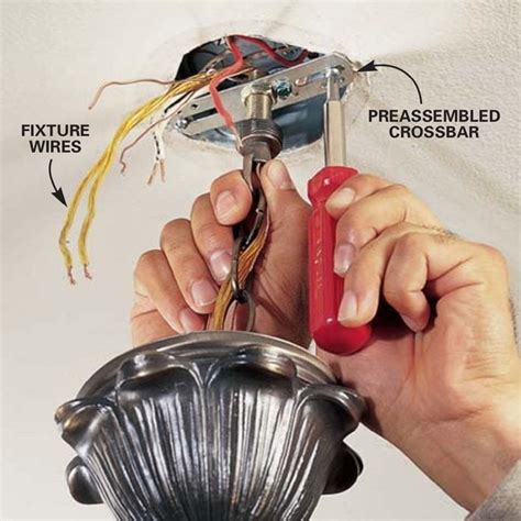 how to install a ceiling light fixture box