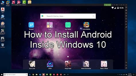 how to install android os in windows 10