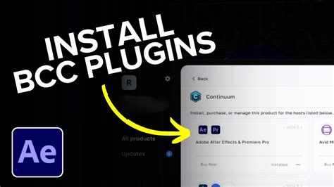 how to install bcc plugin after effects mac
