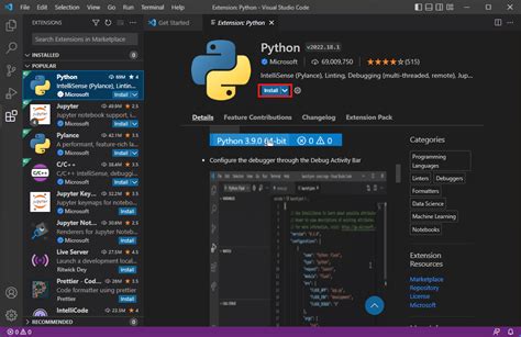 how to install c extension in visual studio code