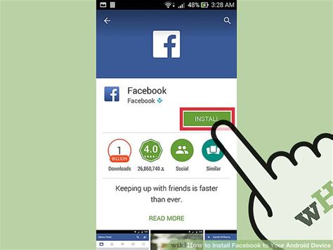 how to install facebook in android phone