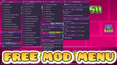 how to install free geometry dash 2.2 mod menu