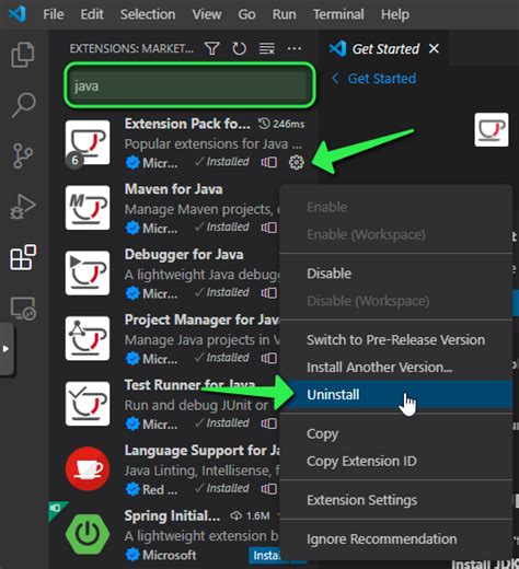 how to install java extension in visual studio