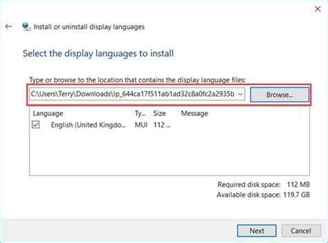how to install language pack windows 10 manually