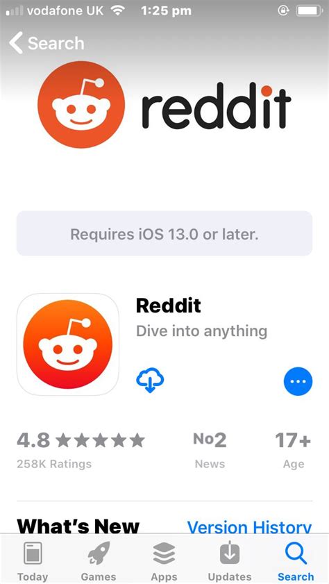 how to install older version of app ios reddit