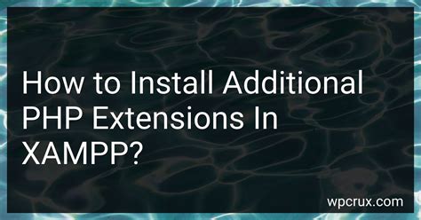 how to install php extension in xampp