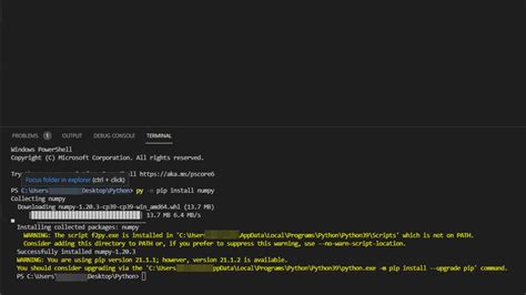 how to install pip in visual studio code
