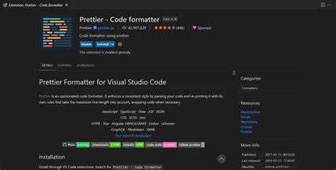 how to install prettier code formatter in vs code