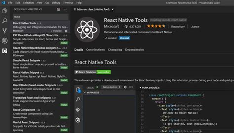 how to install react native in visual studio code