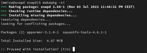 how to install snap package arch linux