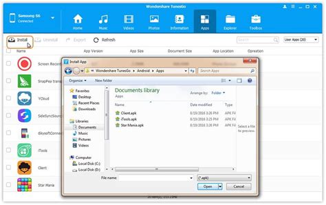 how to install software in android phone from pc
