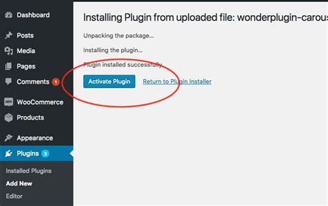 how to install zip file in wordpress