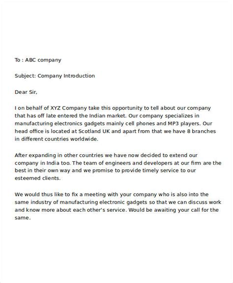 how to introduce your company via email sample pdf
