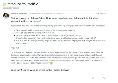 how to introduce yourself in a discussion post