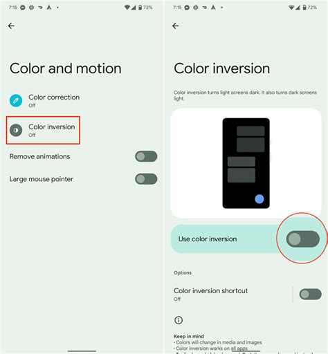 how to invert colors on a picture android