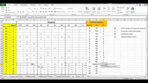 how to item analysis in excel