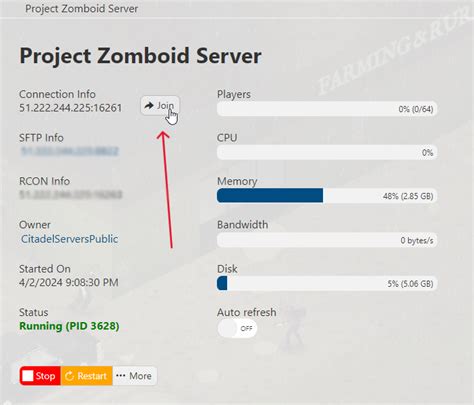 how to join a project zomboid server