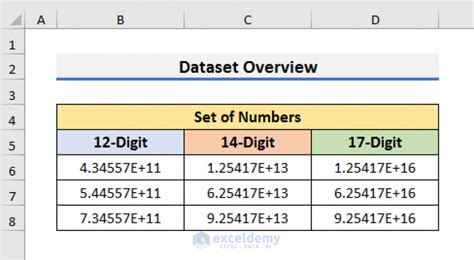 how to keep long numbers in excel