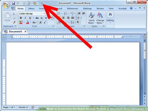 how to keep quick access toolbar in word