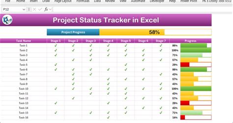how to keep track of job progress in excel