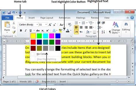 how to know the color of text in word