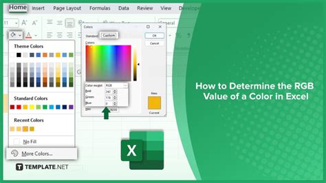 how to know the rgb value of a color in excel