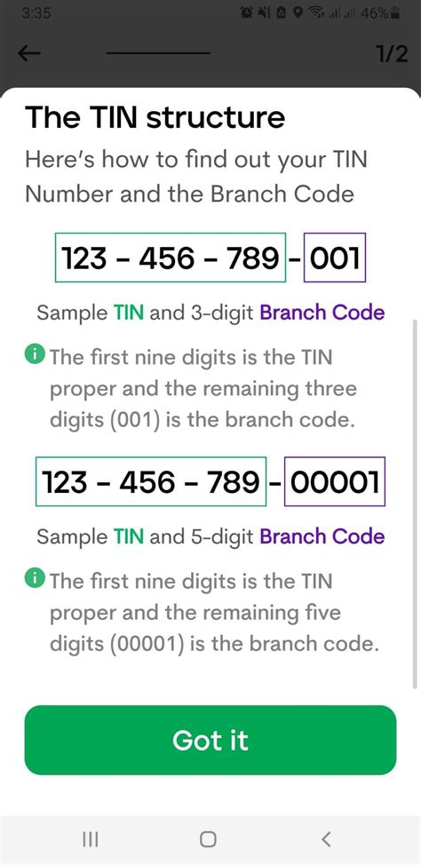 how to know tin branch code