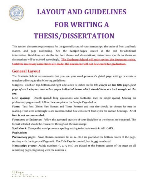 how to layout a dissertation