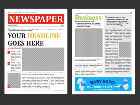 how to layout a newspaper article