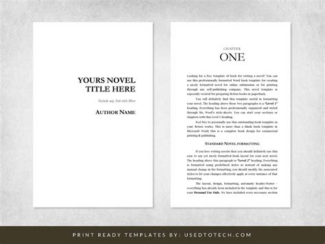 how to layout a novel in word