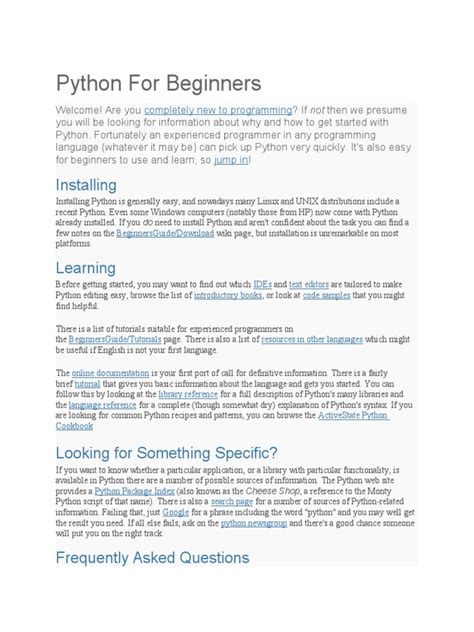 how to learn python for beginners pdf