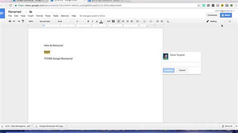 how to leave a comment on google docs