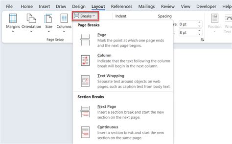 how to line break in word mac