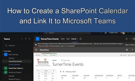 how to link a sharepoint calendar to teams