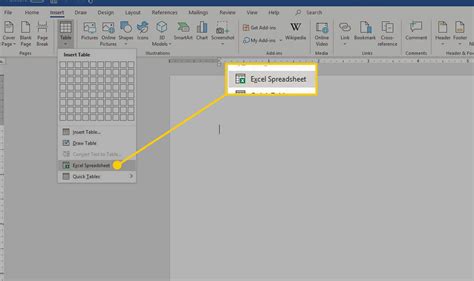 how to link an excel file into word