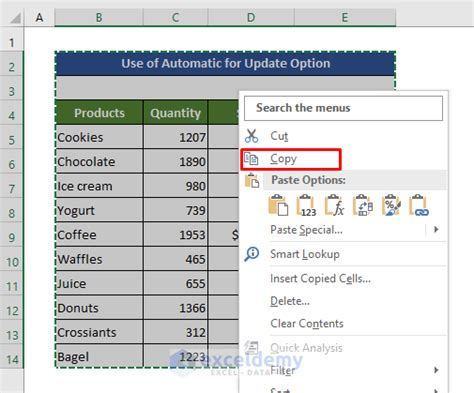 how to link excel table to powerpoint automatic update