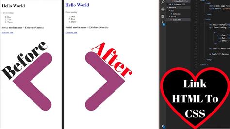 how to link html and css in visual studio code