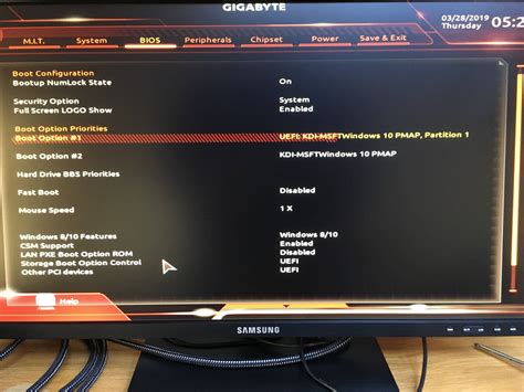 how to load windows 10 from usb in bios