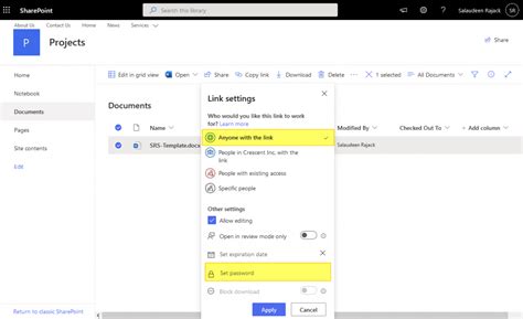 how to lock a word document in sharepoint