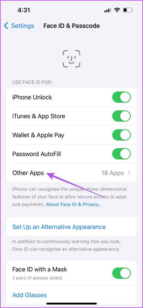 how to lock apps with face id in iphone