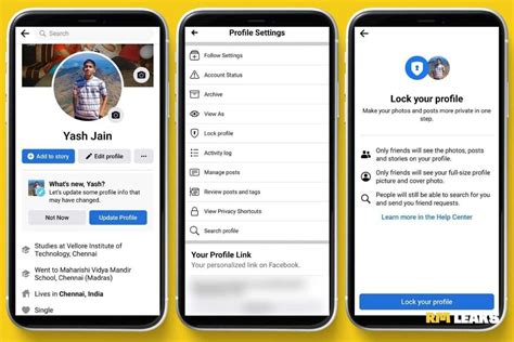 how to lock facebook profile using android phone