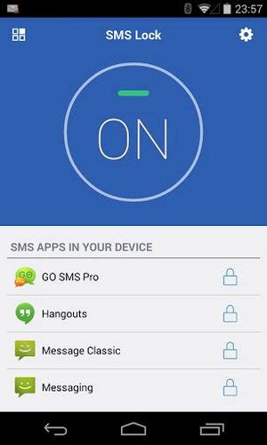 how to lock text message app on android