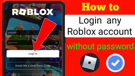 how to log into a roblox account without password